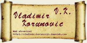Vladimir Korunović vizit kartica
